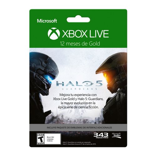 Tarjeta Xbox Live 12 Meses Halo 5