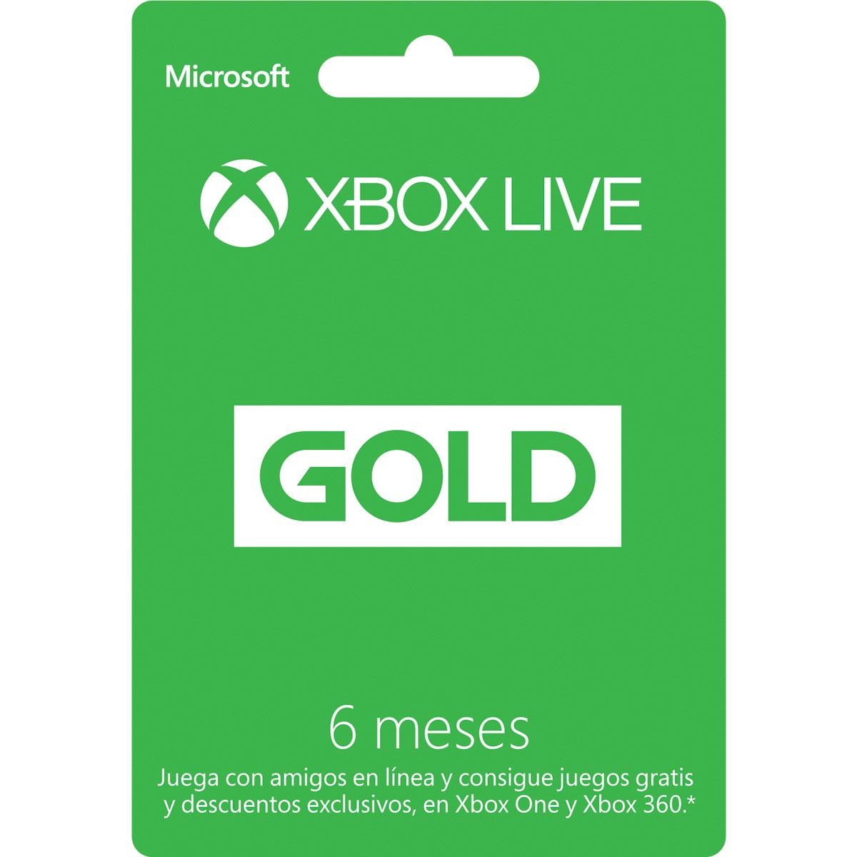 Xbox Live 6 Month Gold Card FPP Es México