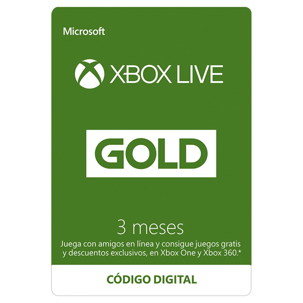 Esd Xbox Live 3 Mes Gold Mx