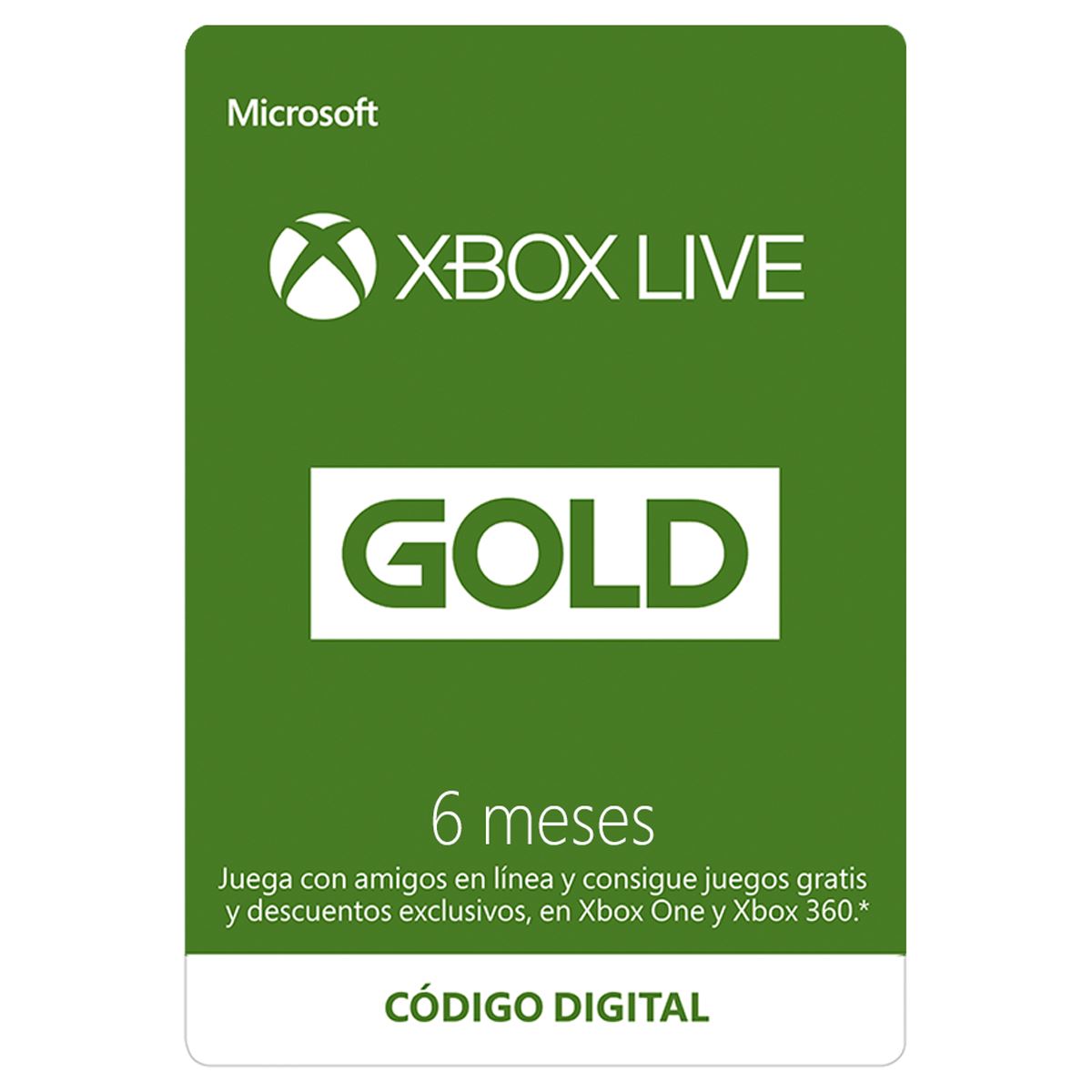 Esd Xbox Live 6 Mes Gold Mx