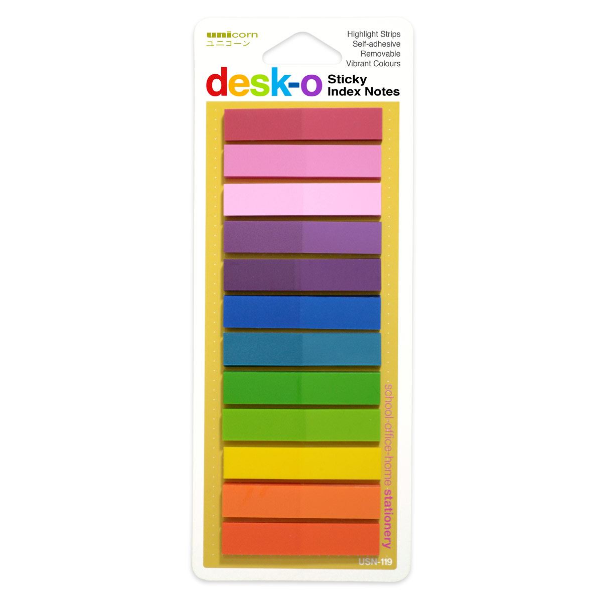 Tiras adhesivas resaltadoras 12 colores