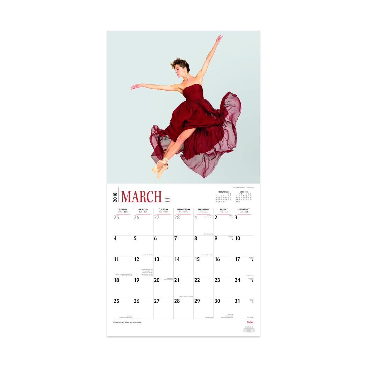 Calendario 2018 ballet square
