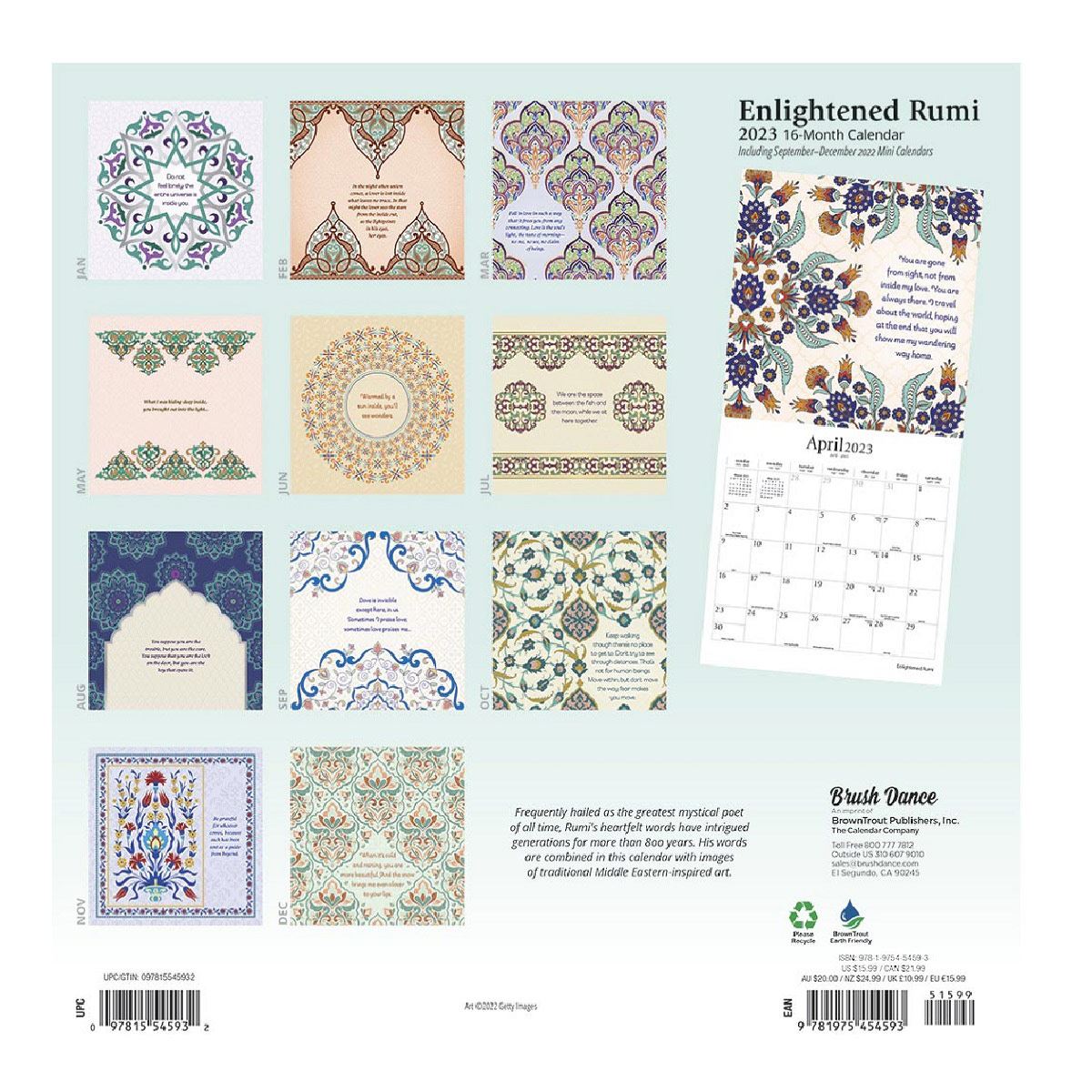 2023 Enlightened Rumi Square Calendario
