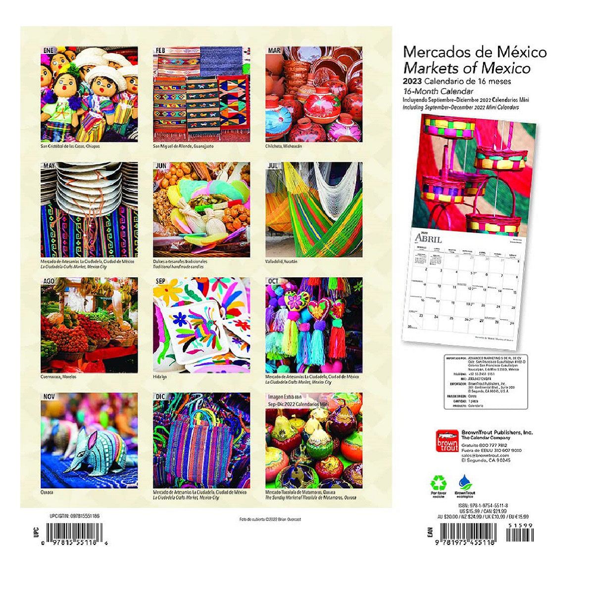 2023 Mercados de México Square Calendario