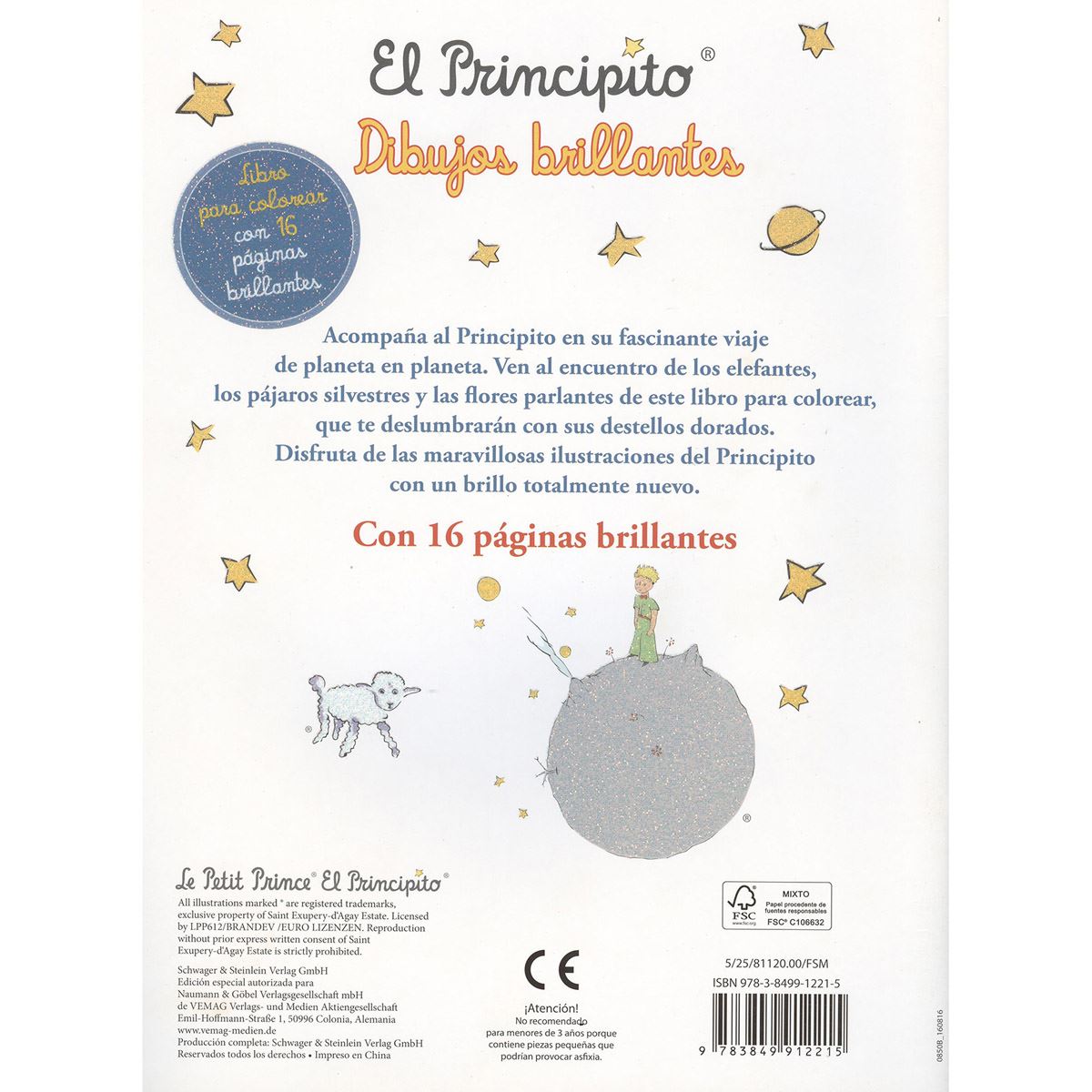 El principito: Dibujos brillantes (Libro para colorear)