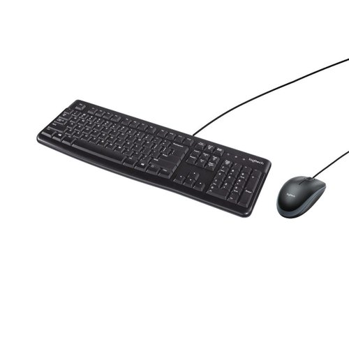 Logitech combo teclado y mouse con cable MK120 - negro