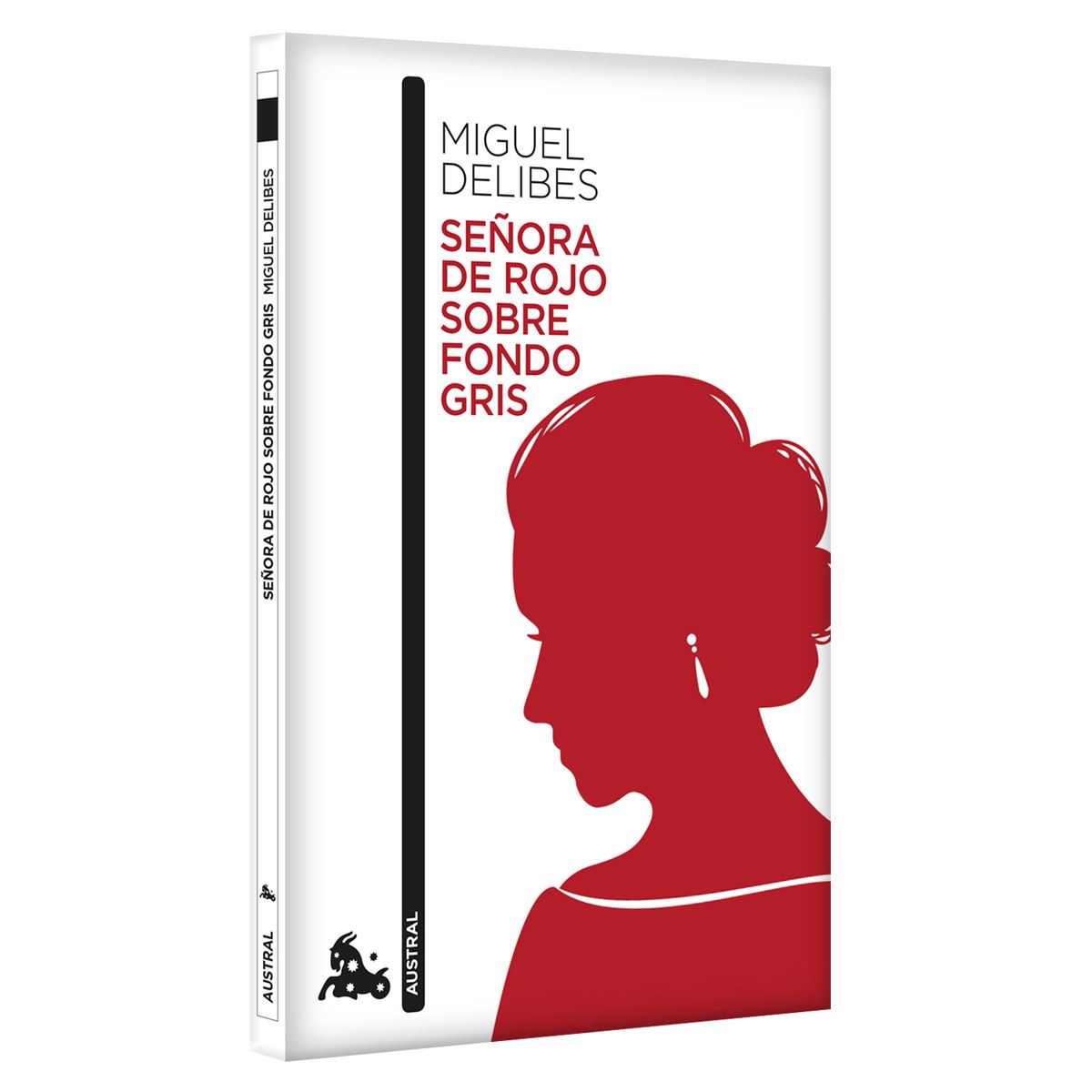 Señora De Rojo Sobre Fondo Gris