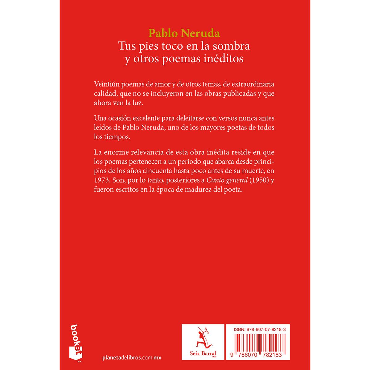 Tus pies toco en la sombra y otros poemas inéditos