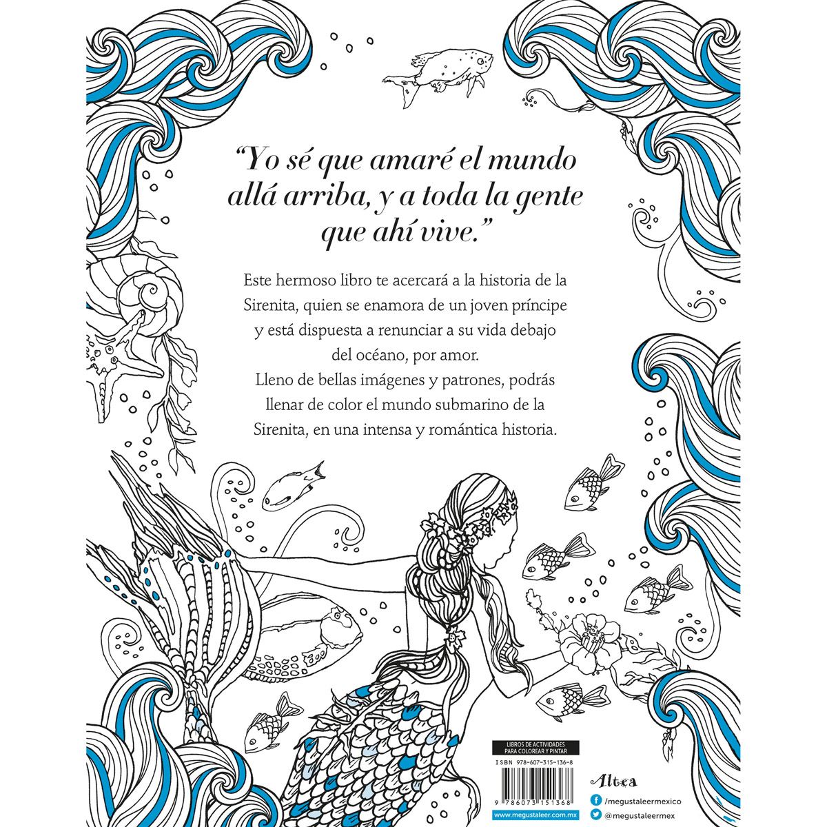 Libro para colorear la sirenita
