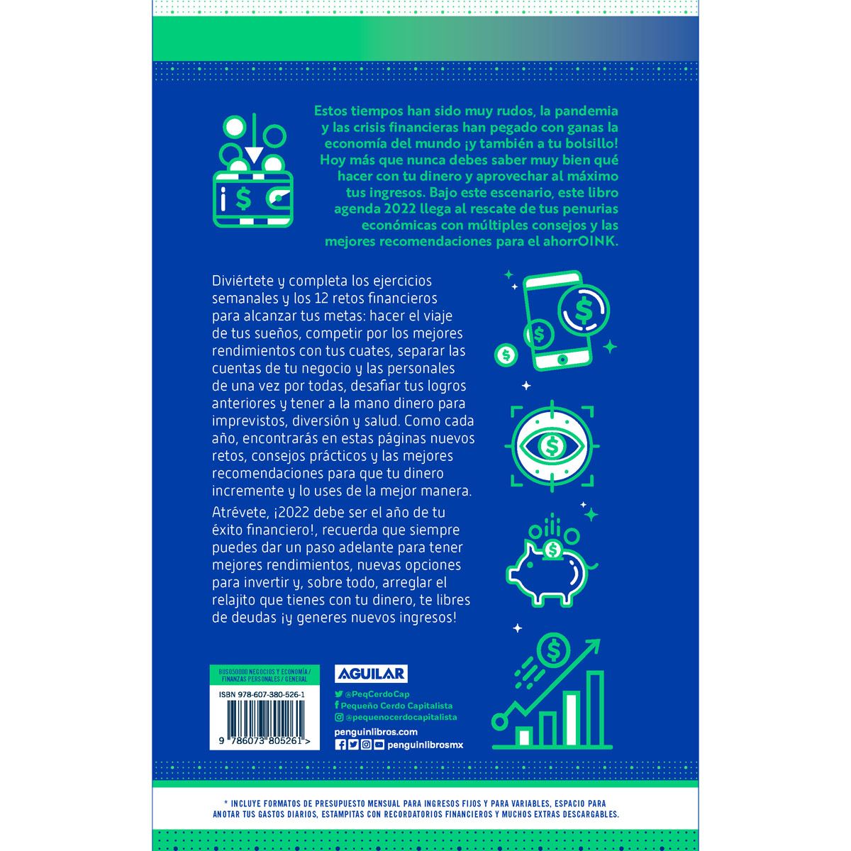 Libro Agenda Pequeño Cerdo 2022, Retos financieros