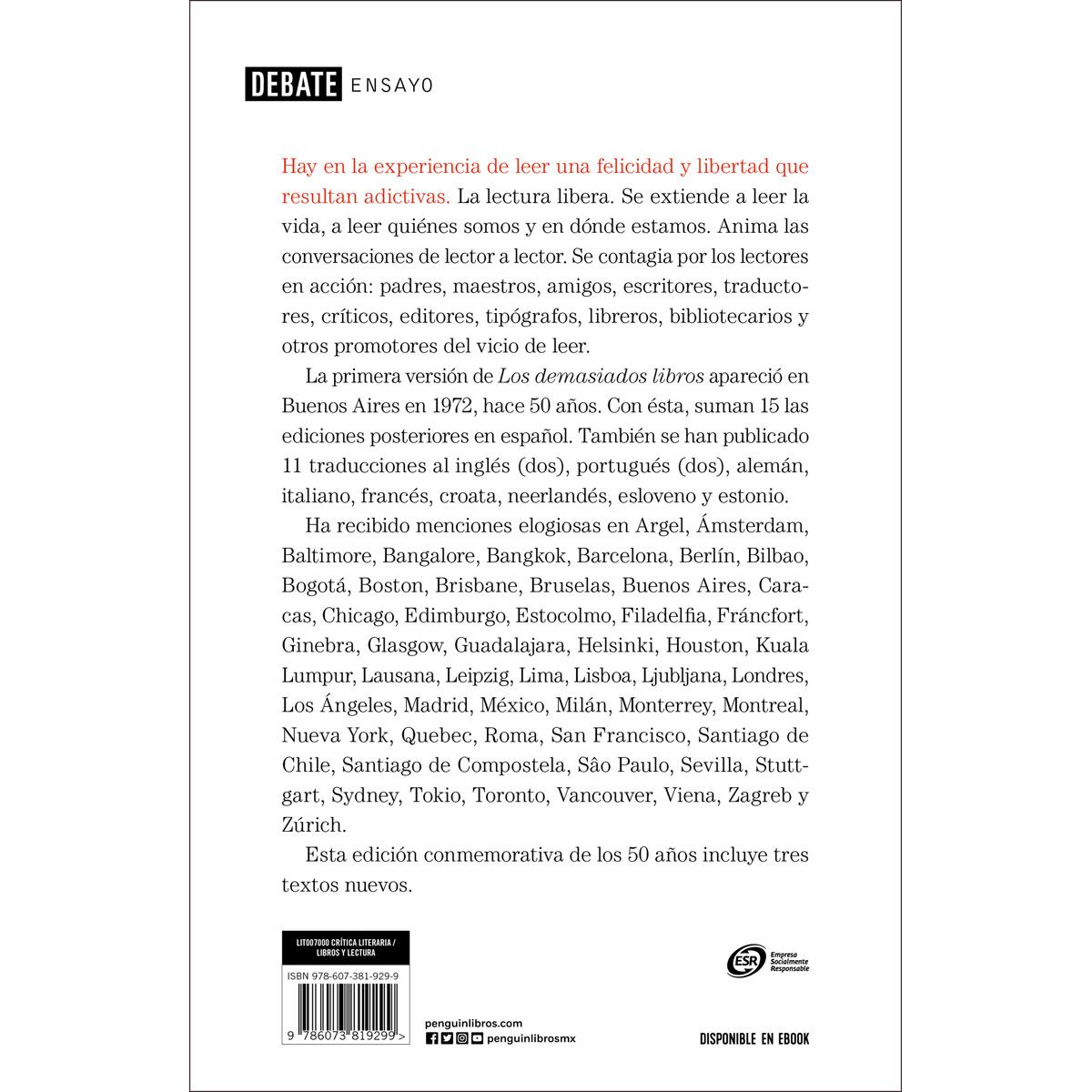 Los demasiados libros 1972 - 2022