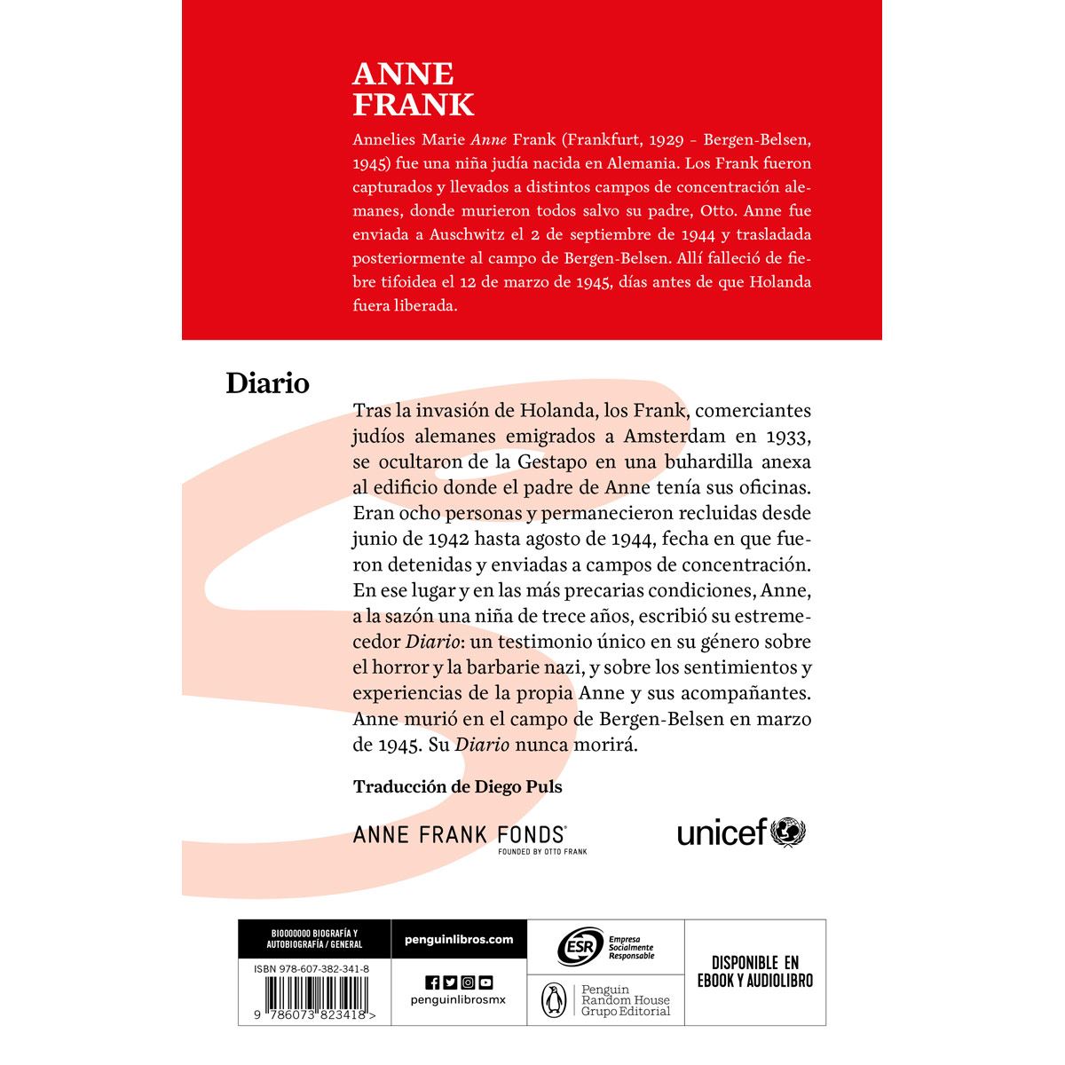 Diario de Ana Frank Edición Sanborns