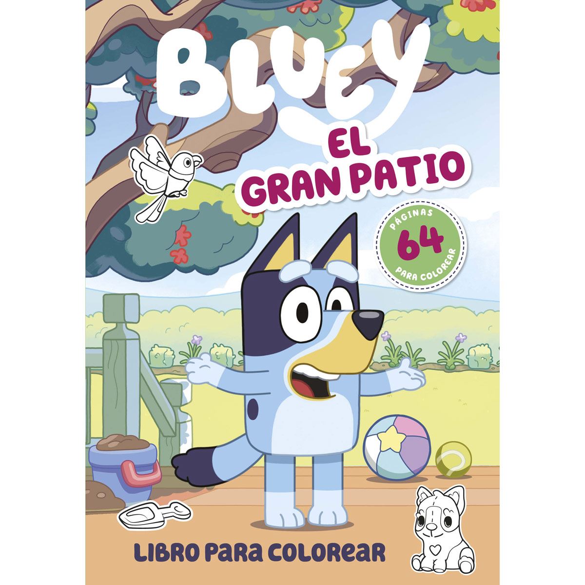 Bluey: el gran patio. libro para colorear