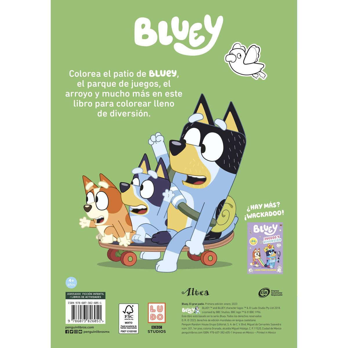Bluey: el gran patio. libro para colorear