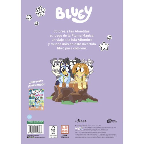 Bluey: juegos y diversión. libro para colorear