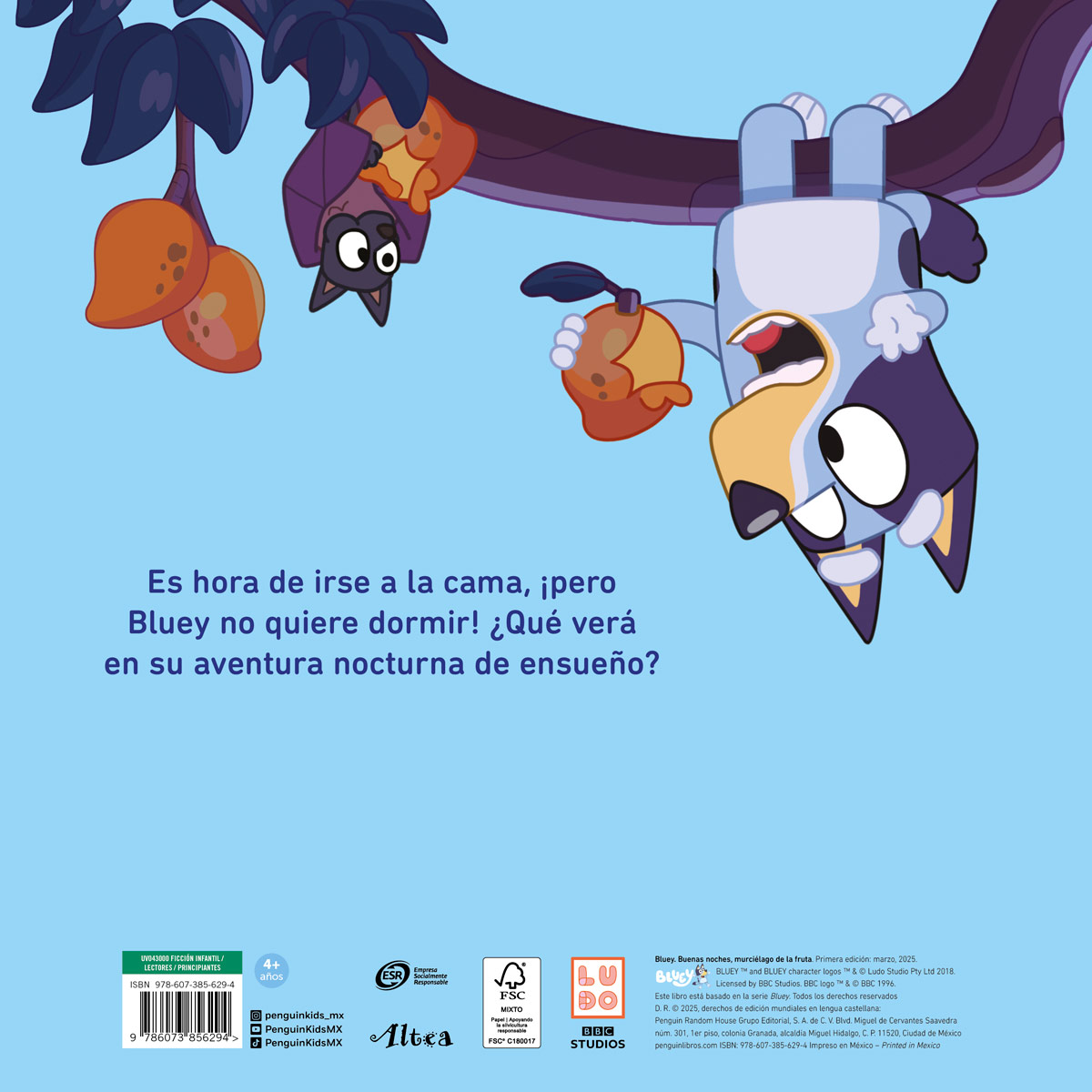 Bluey 5. Un cuento. Buenas noches, murciélago de la fruta