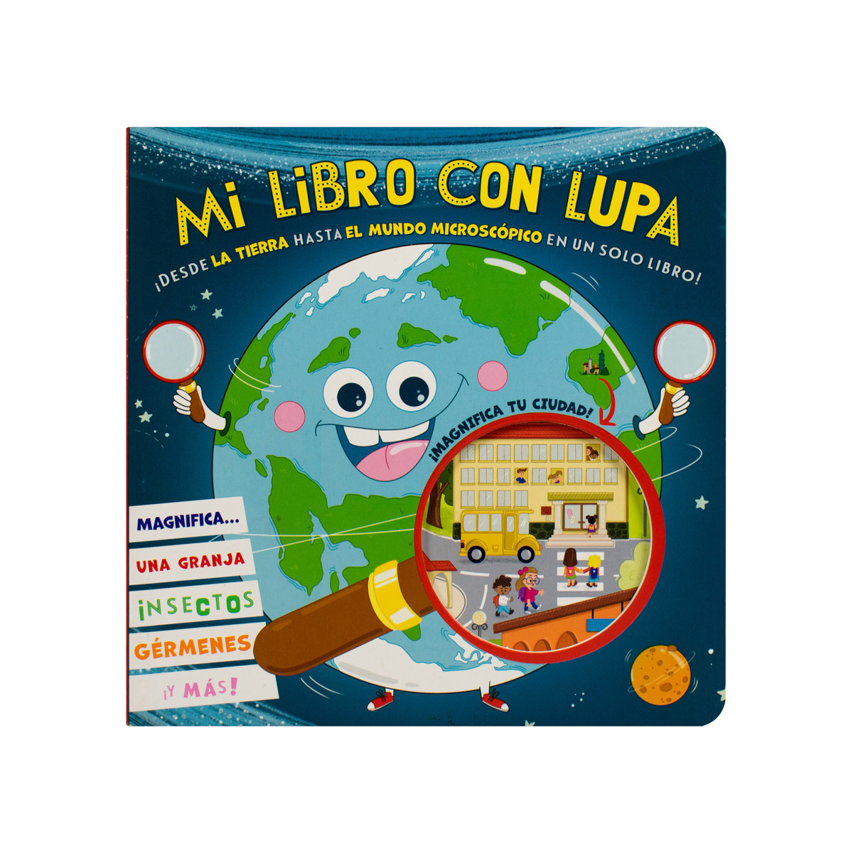 Mi libro con lupa desde la tierra hasta el mundo microscópico.