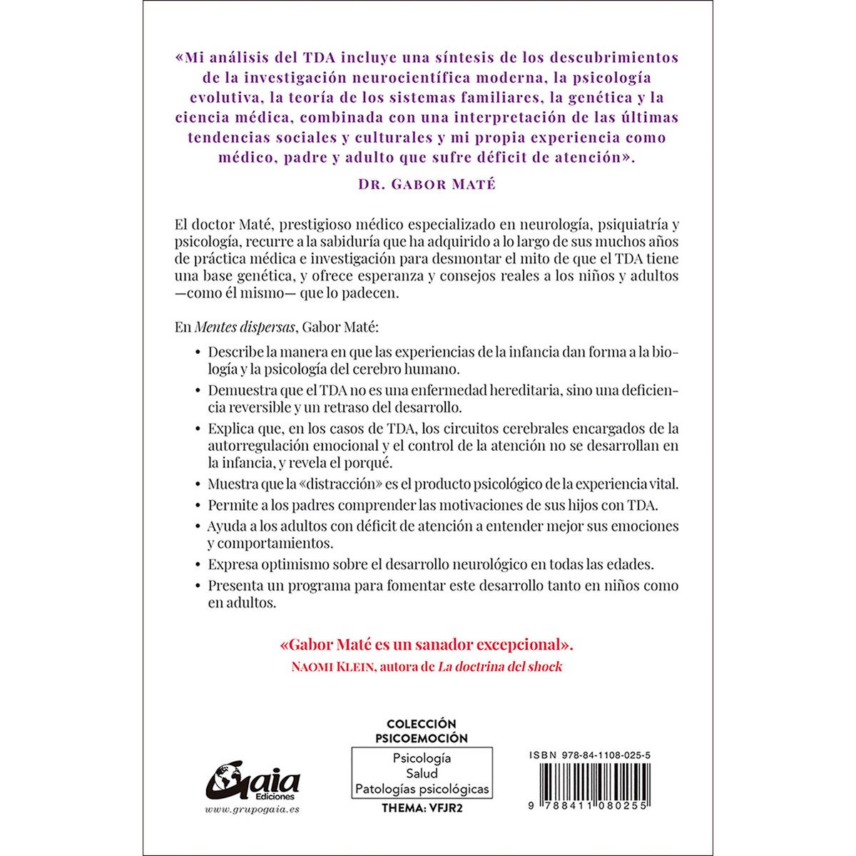 Mentes dispersas. Los orígenes y la curación del Trastorno por Déficit de Atención (TDA)
