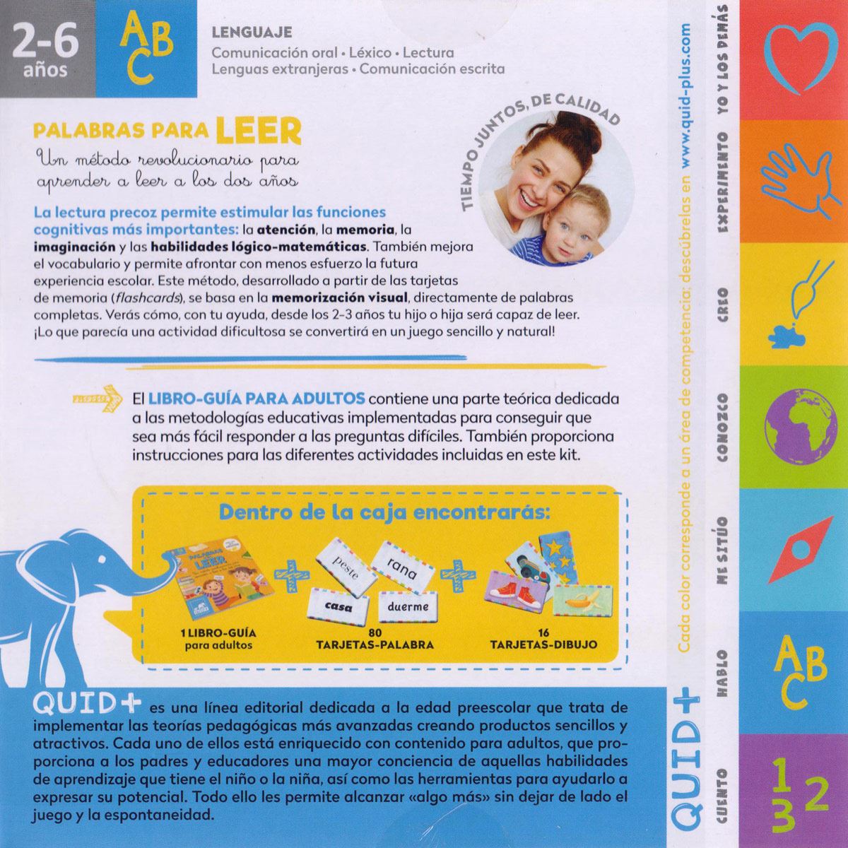 Palabras para leer. Un método revolucionario para aprender a leer a los dos años (incluye tarjetas-palabra, tarjetas-dibujo y libro-guía para adultos)