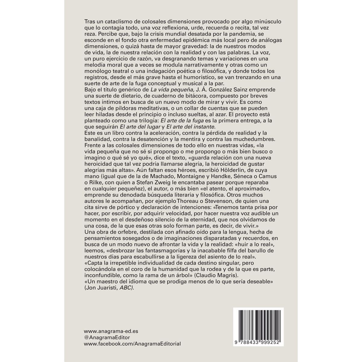 La vida pequeña. El arte de la fuga