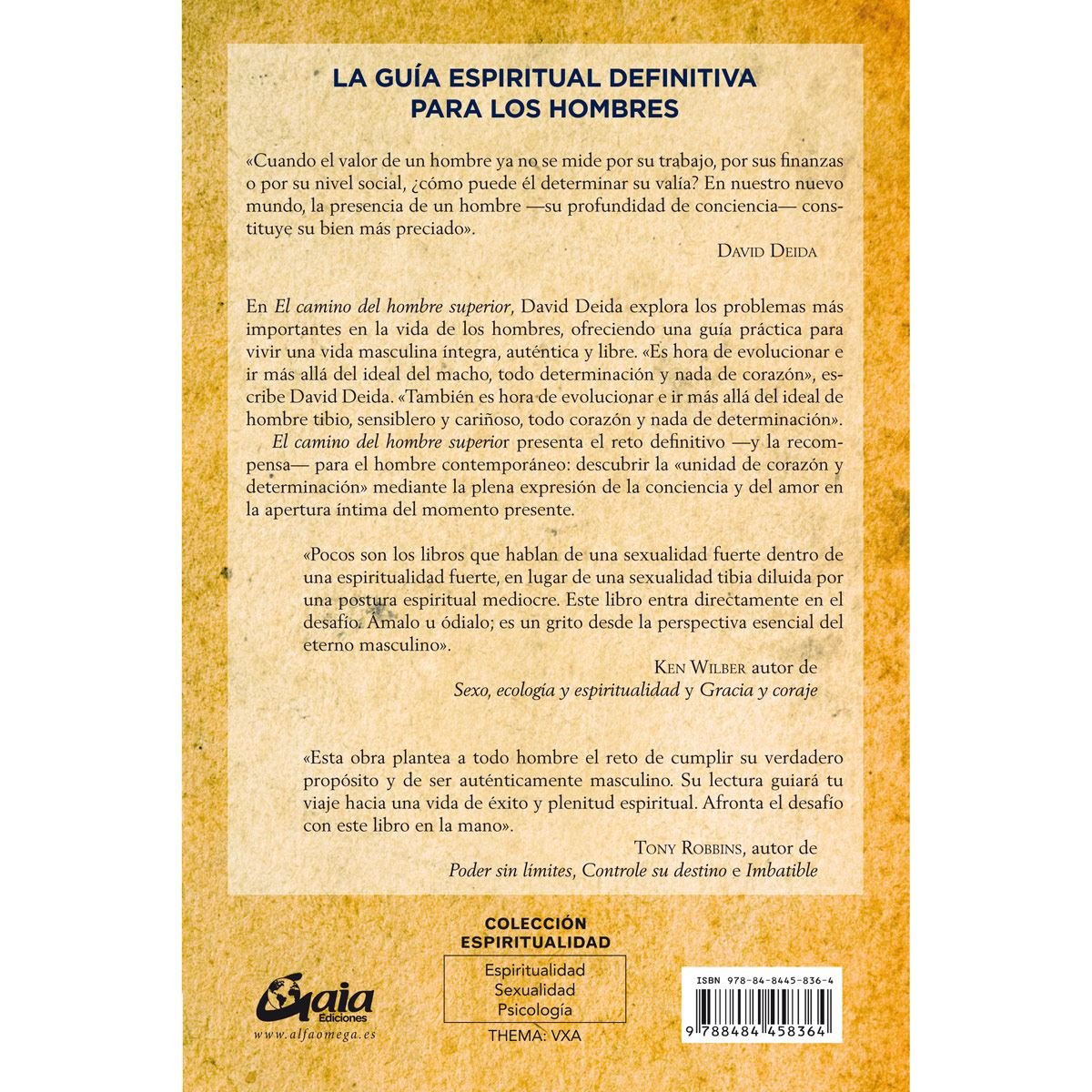 El camino del hombre superior (Edición 20 aniversario). DEIDA DAVID. Libro  en papel. 9788484458364 Librería El Sótano