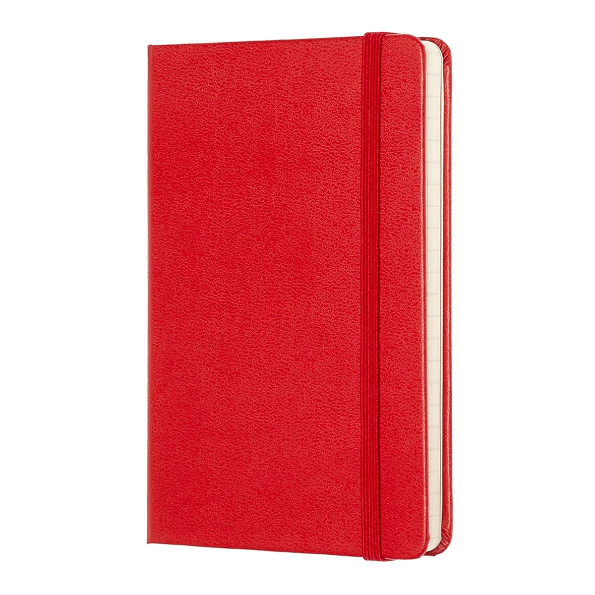 Libreta clásica de bolsillo roja, hoja rayada pasta dura