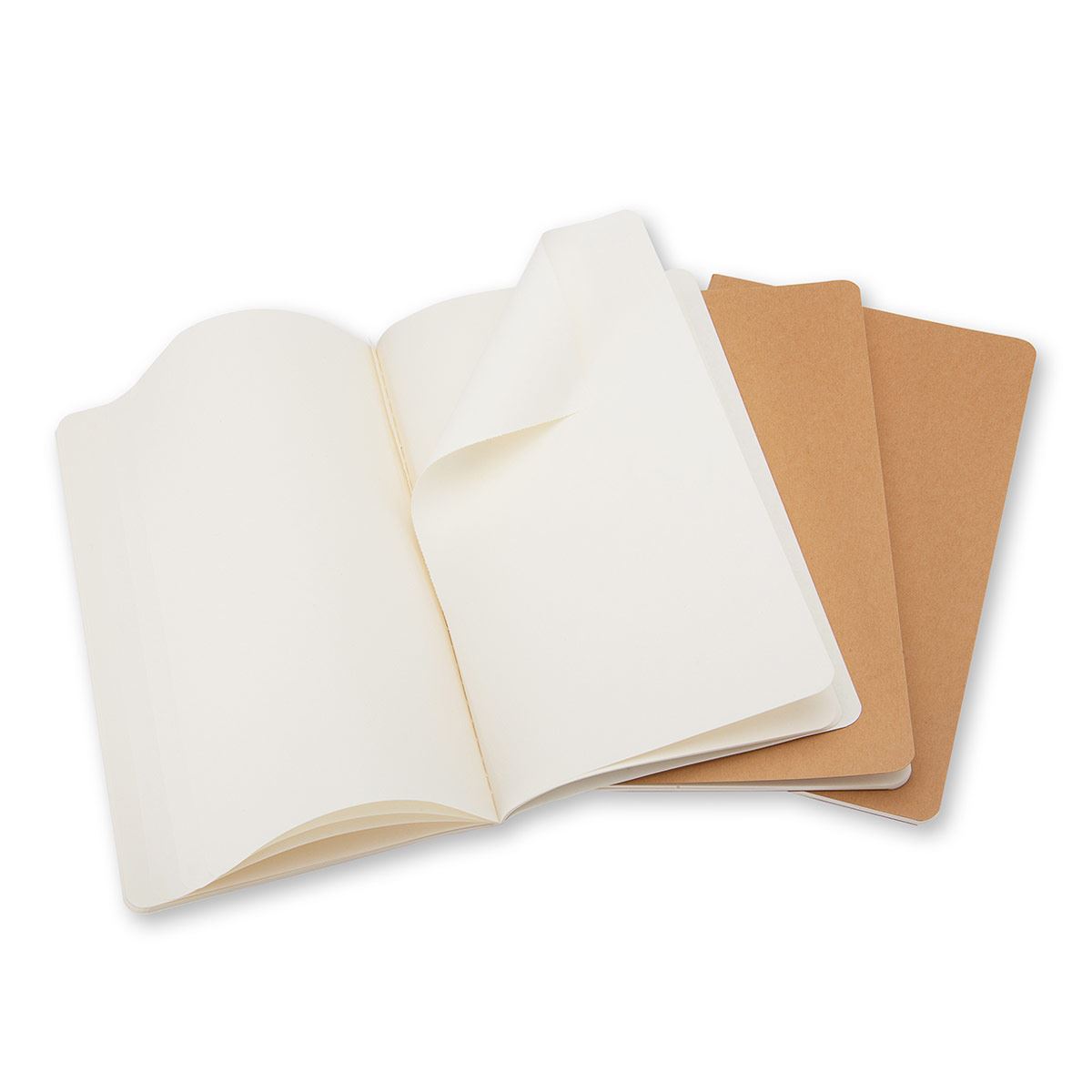 Set 3 libretas, grande Kraft, hoja blanca pasta suave
