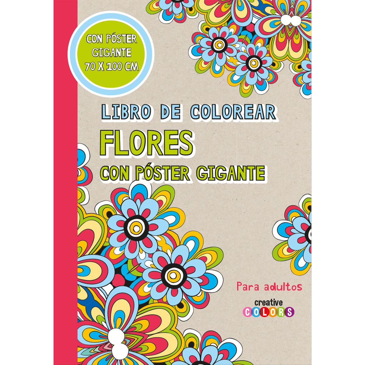 Libro de colorear flores con poster gigante
