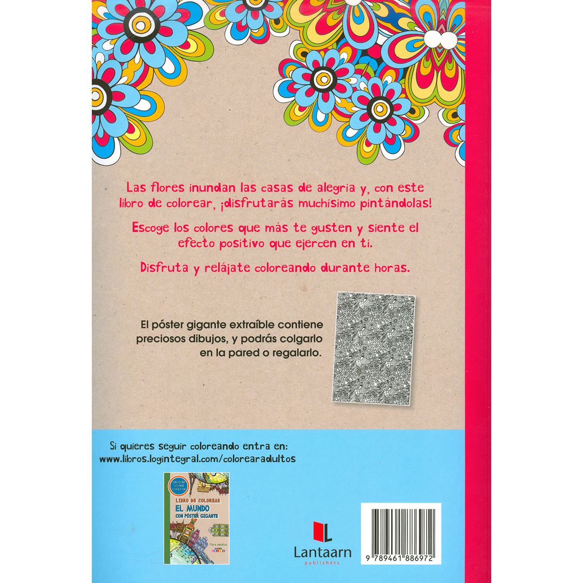 Libro de colorear flores con poster gigante