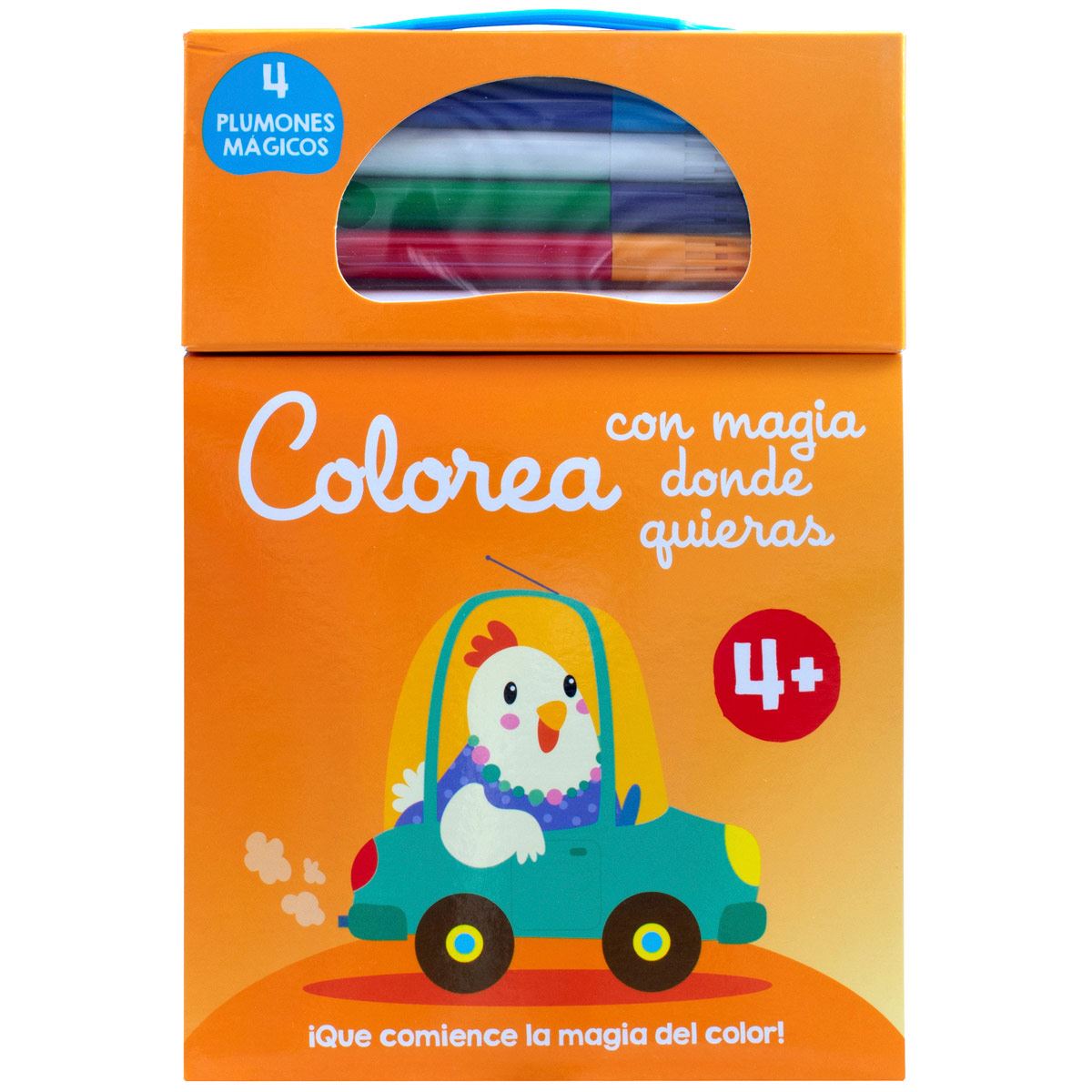 Colorea con magia donde quieras. 4+ gallina