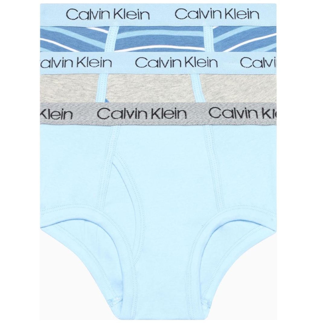 Calzones para Niño Paquete 3 Piezas Gris Azul Calvin Klein