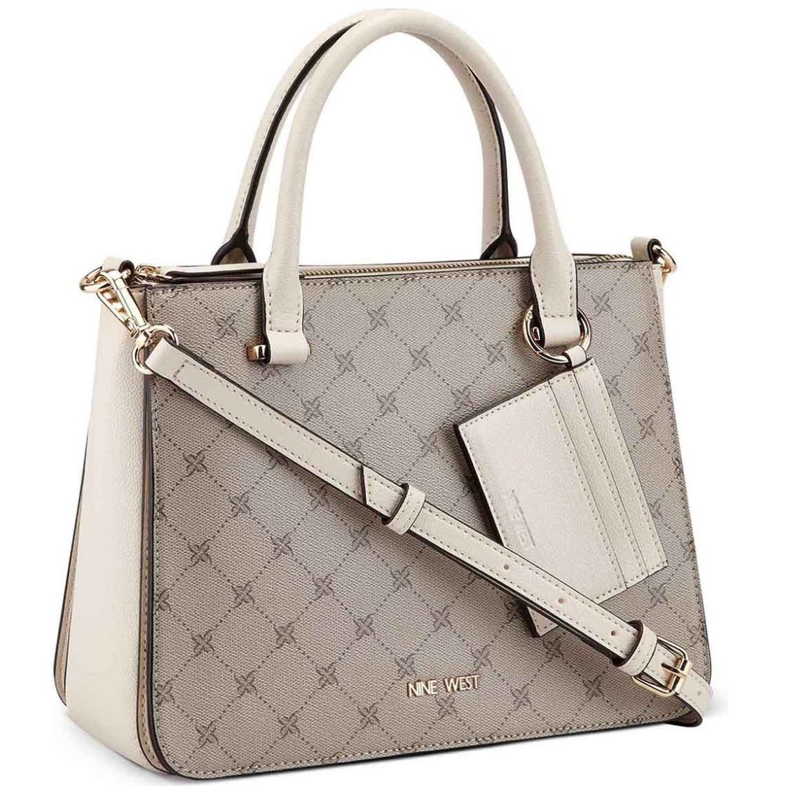 Bolsa Satchel Beige Blanco Nine West