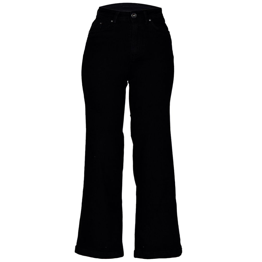 Pantalón Pineda Jeans Acampanado Tiro Alto Color Blanco Para Mujer