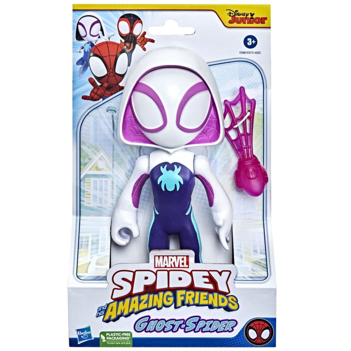 FIGURA DE ACCIÓN SPIDEY AND FRIENDS GHOST SPIDER CON MOTO