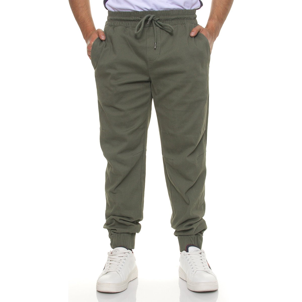 Pantalones Cargo Hombre Gabardina Bolsillos Jogger Jogging