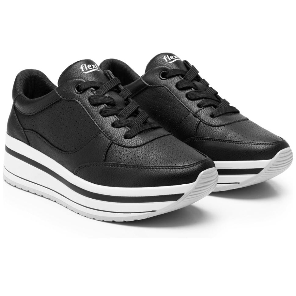 Tenis Urbano Dama con Plataforma Negro Flexi