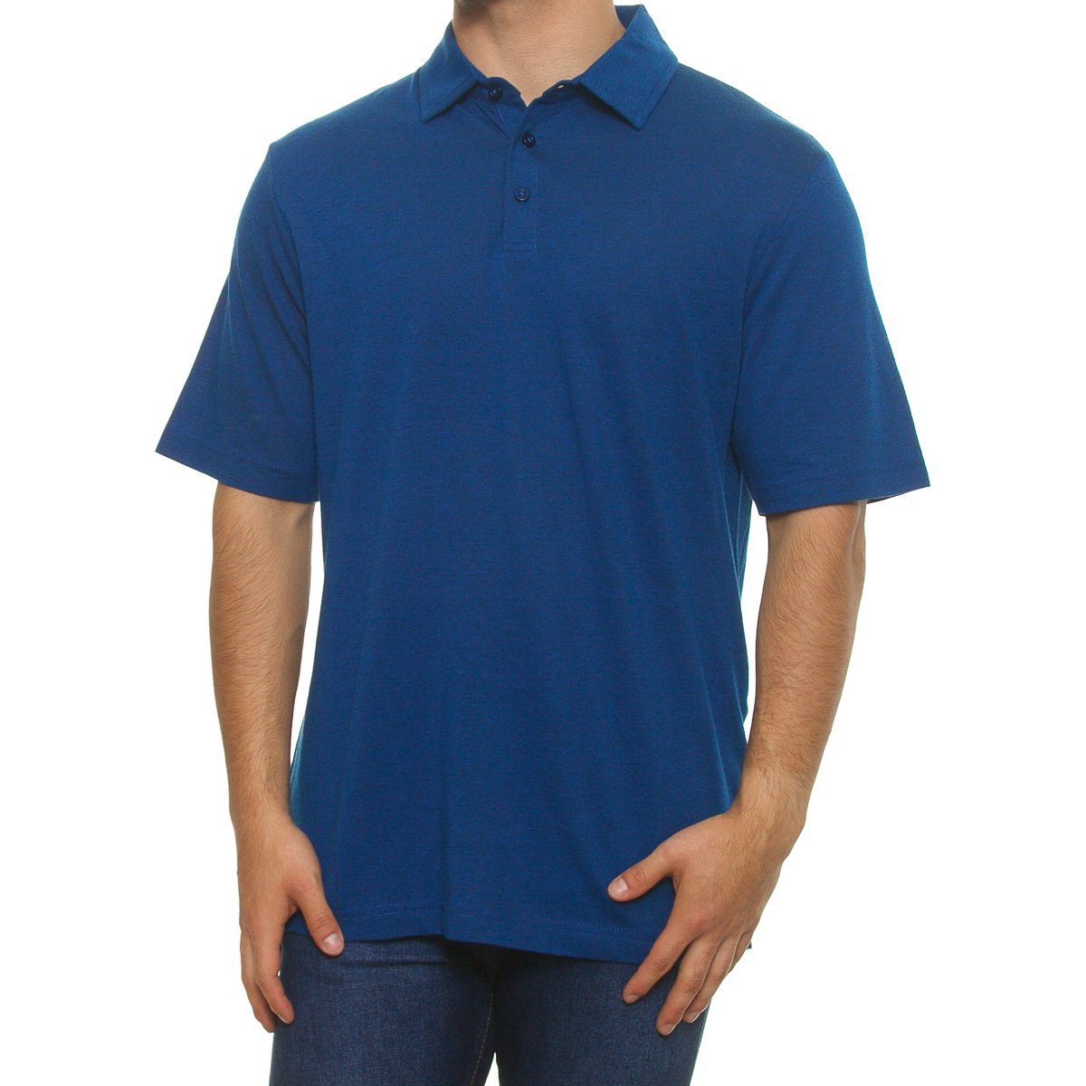 Polo hombre manga corta azul zafiro