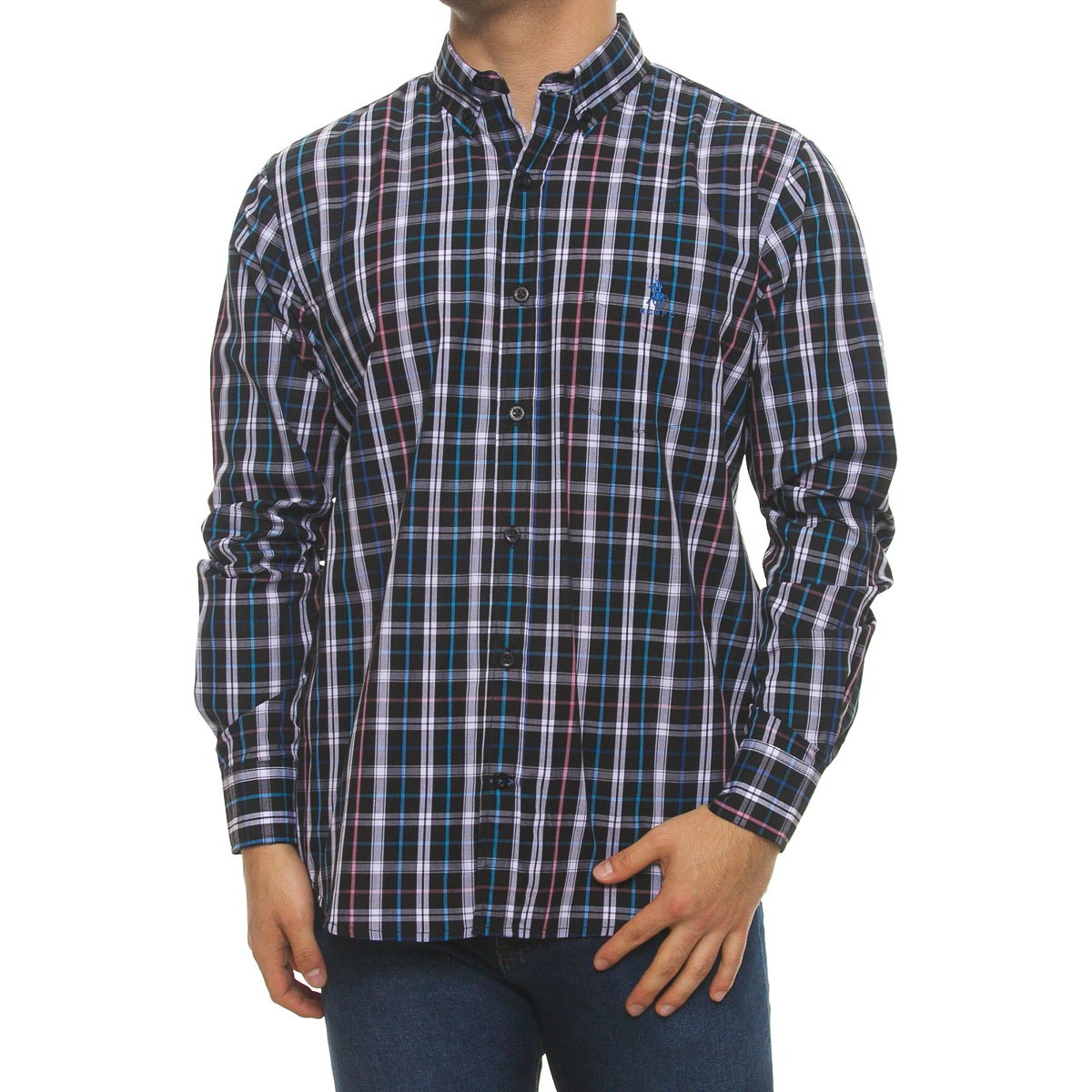 Camisas manga larga a cuadros para hombre clearance