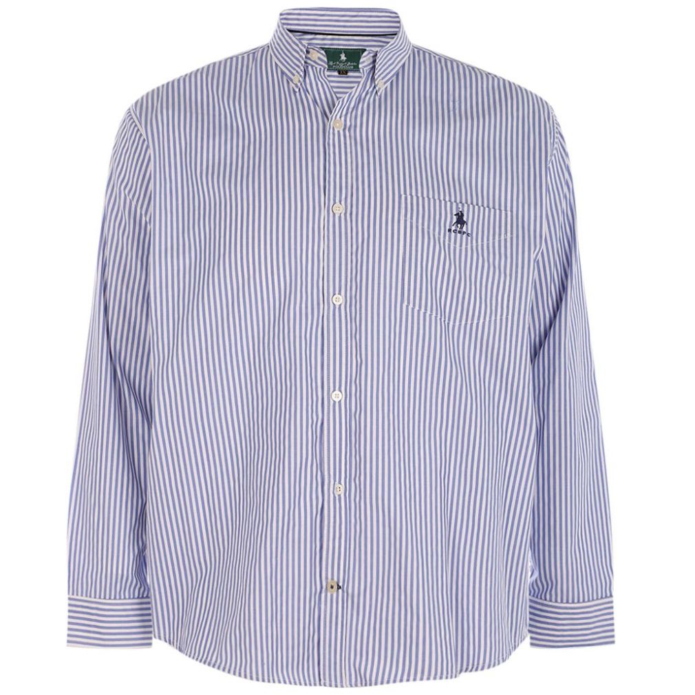 Camisa Polo Club Manga Larga Rayas Azul para Hombre