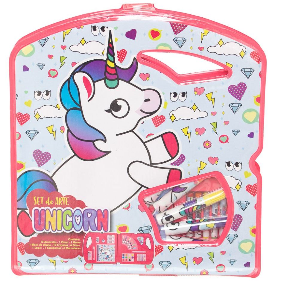 Set de arte Joyway en estuche de Aluminio Diseño Unicornio