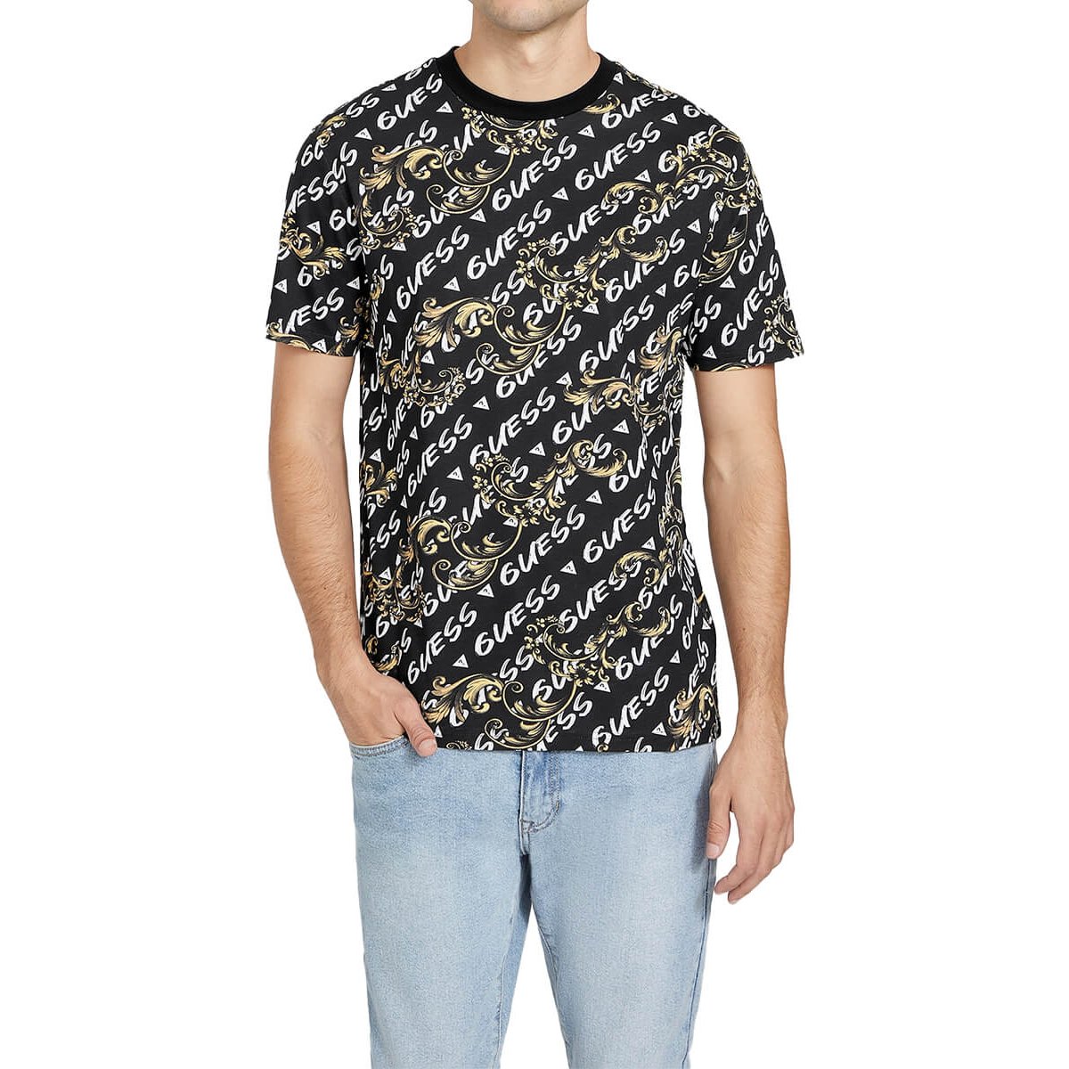 Camiseta guess discount de rayas hombre