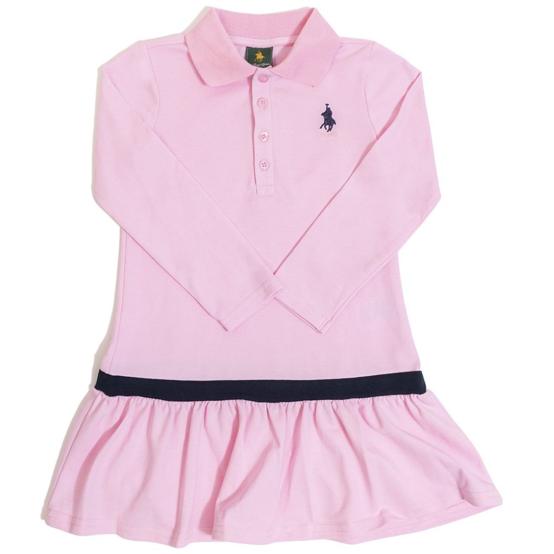 Vestido Royal Polo Club Tipo Polo Manga Larga Tipo Chemise para Nina