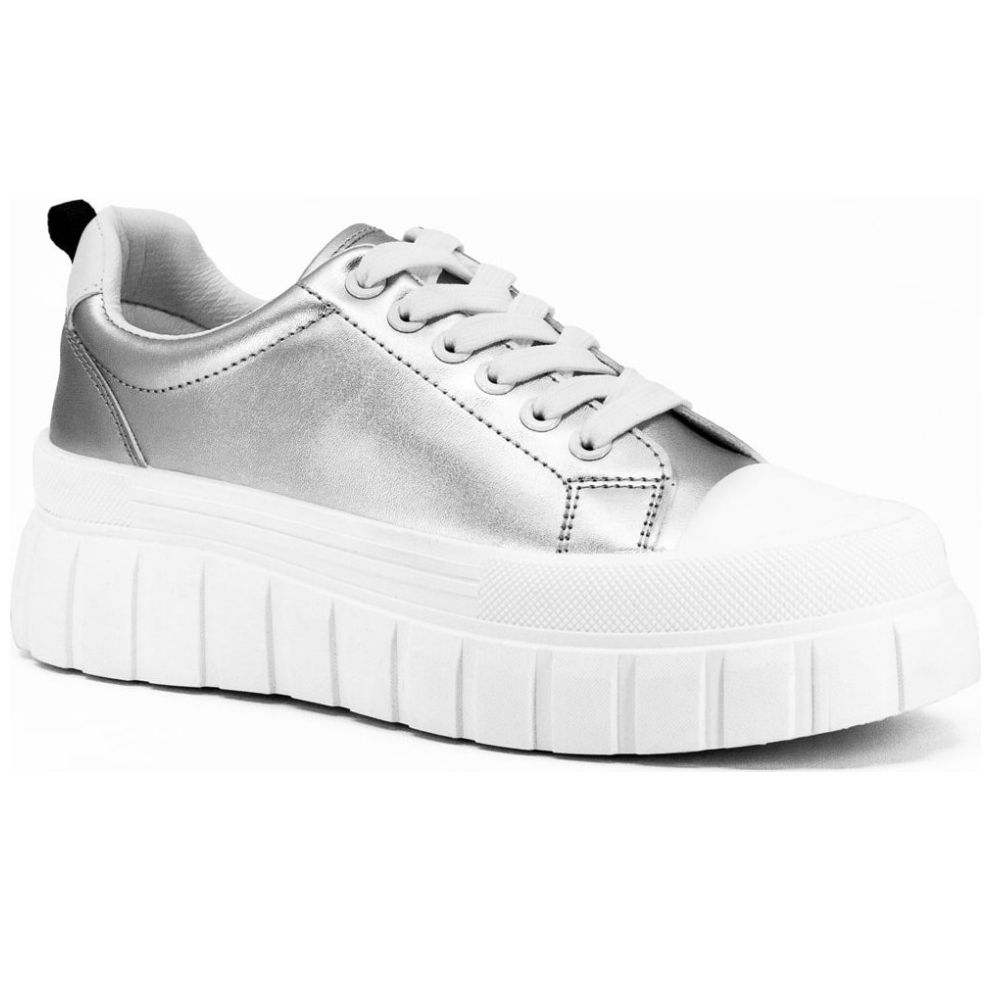 Tenis Casual con Plataforma Plata Fun Shoes para Mujer