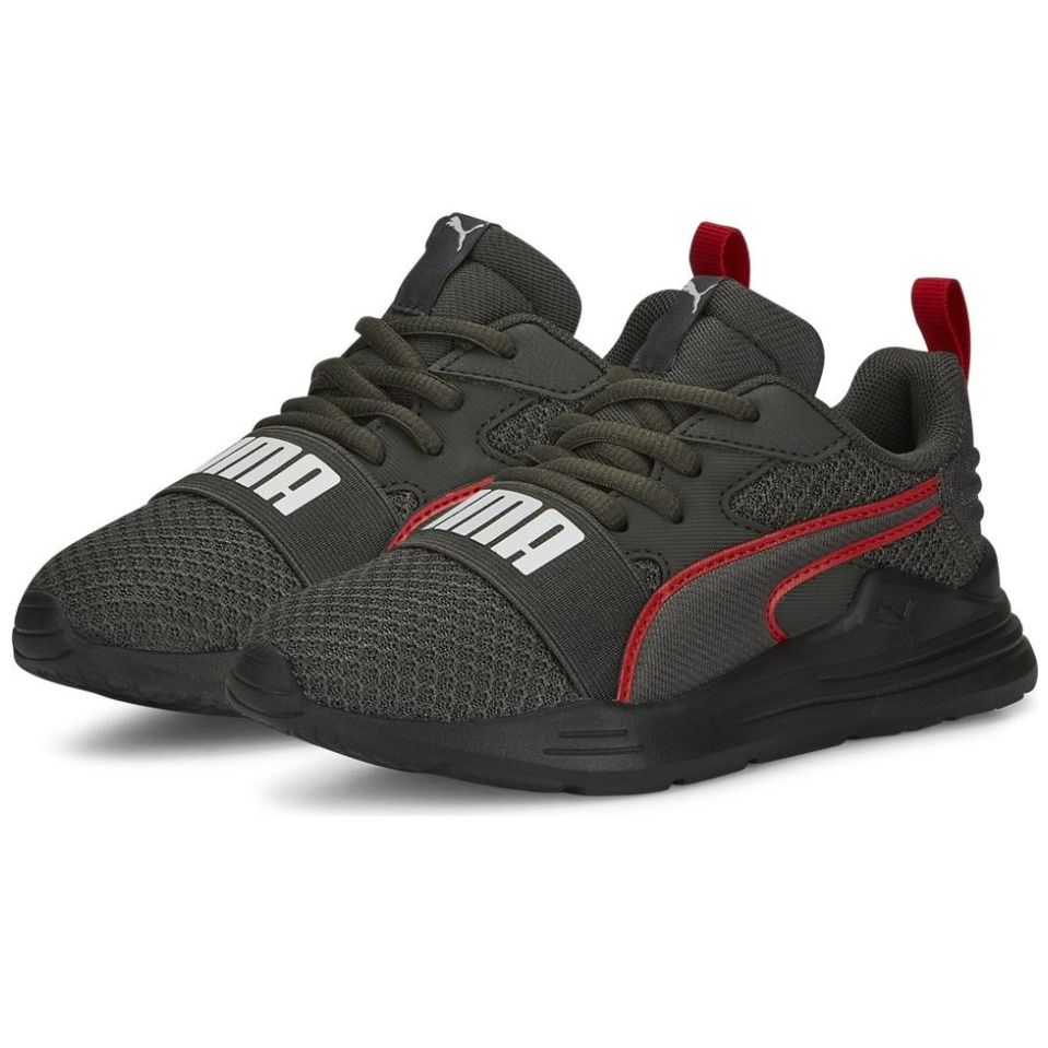 Gray and red puma shoes deals