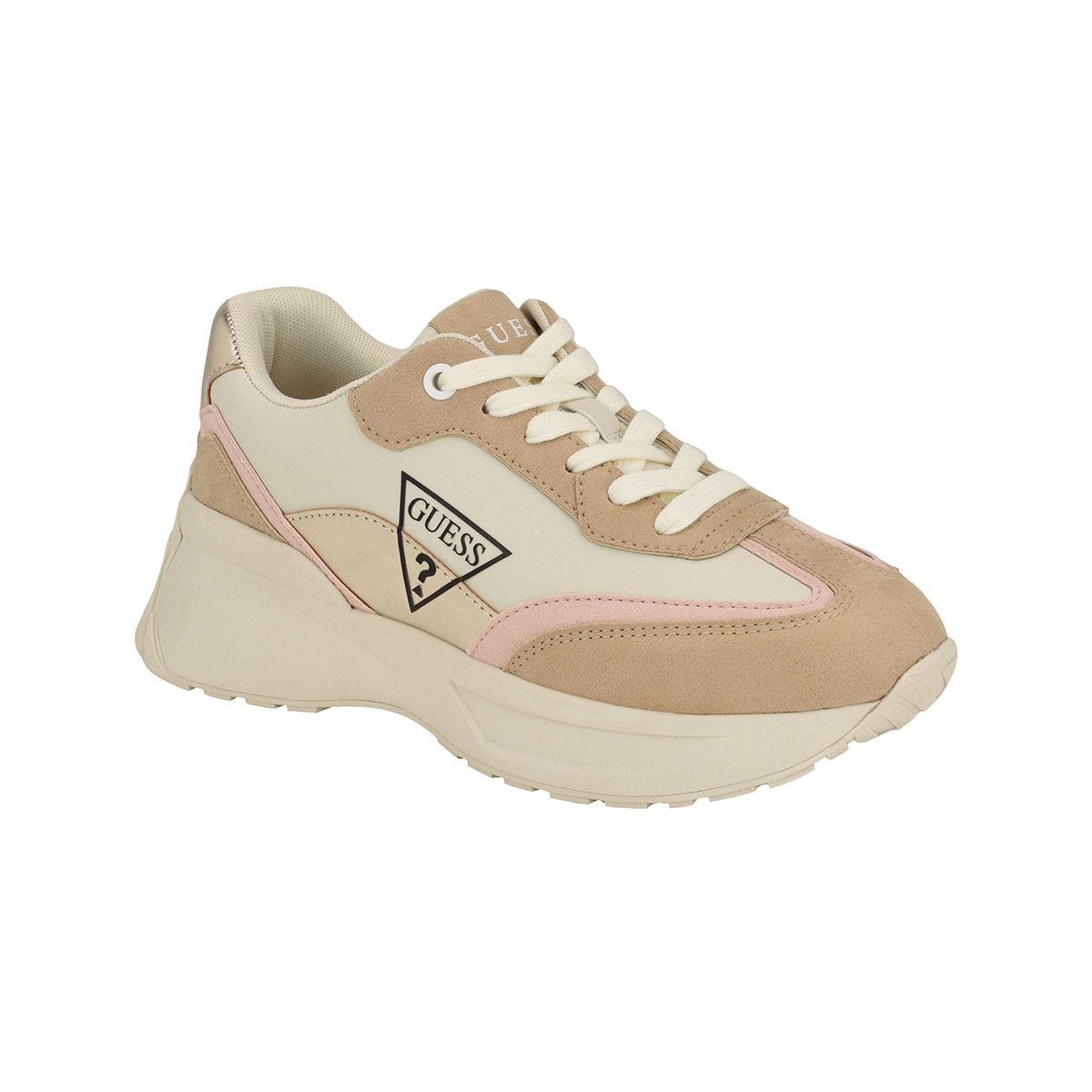 Tenis fashion guess mujer beige