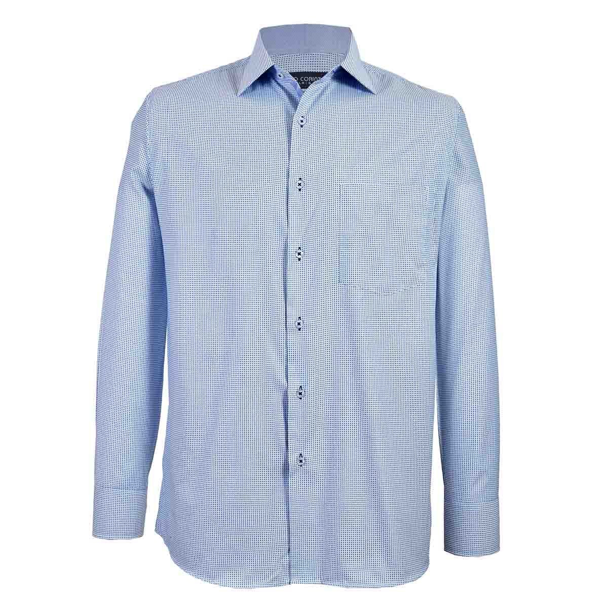 Camisa de Vestir Tradicional Azul Secf 07 Carlo Corinto para Caballero