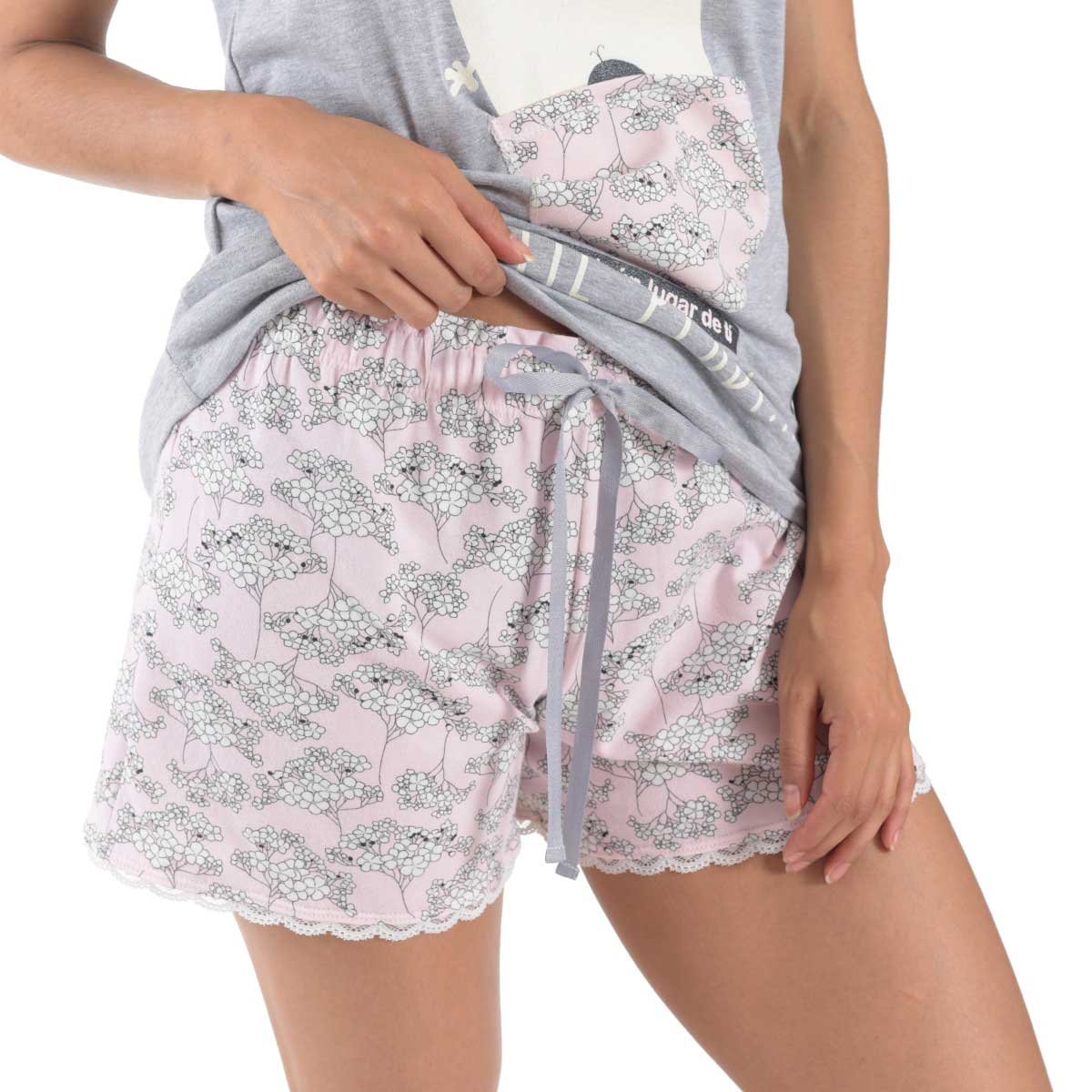 Pijama para Dama Top Oso de Cabeza Y Short Sho Shi