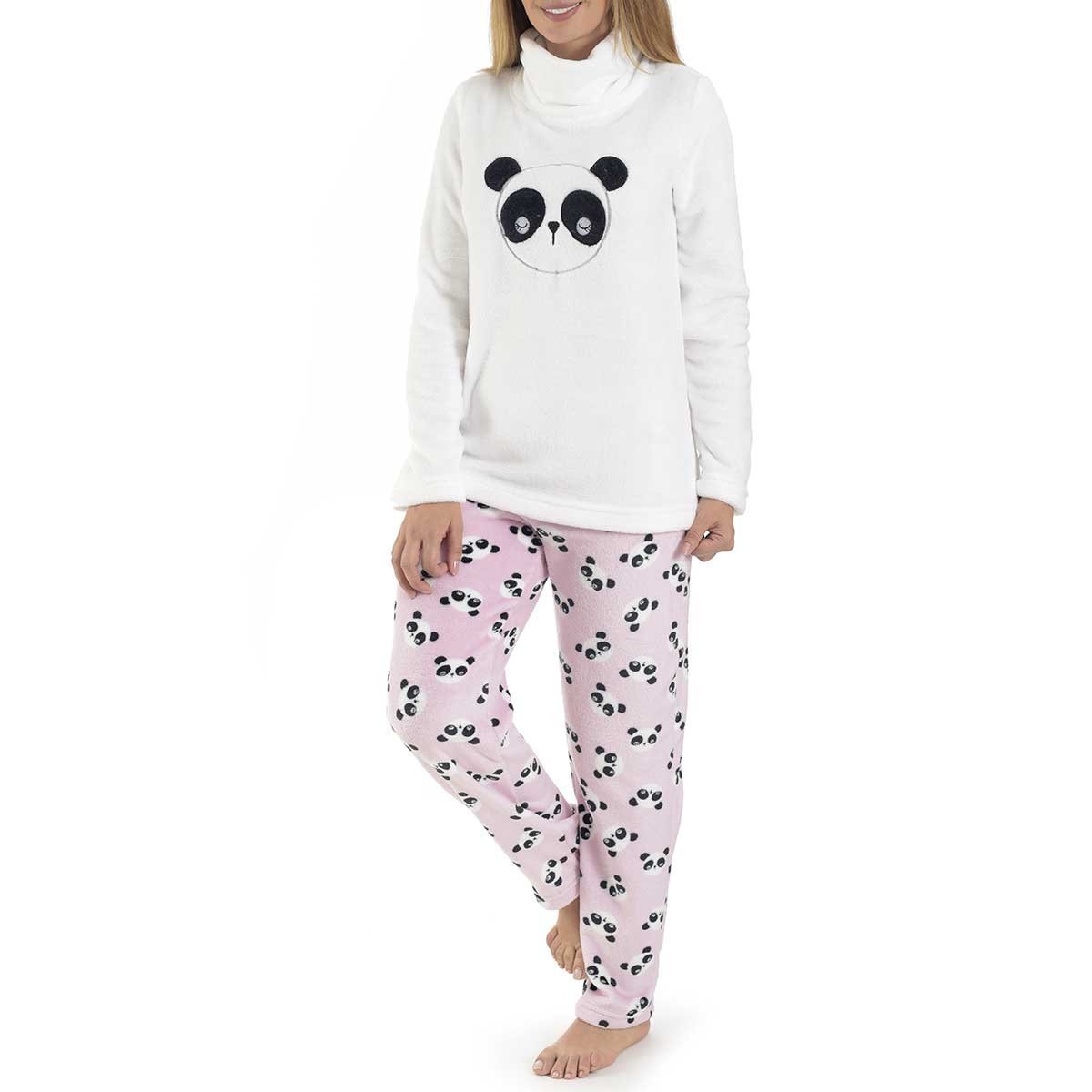 Pijama Flannel Play de Cuello Alto Estampado de Panda Incanto