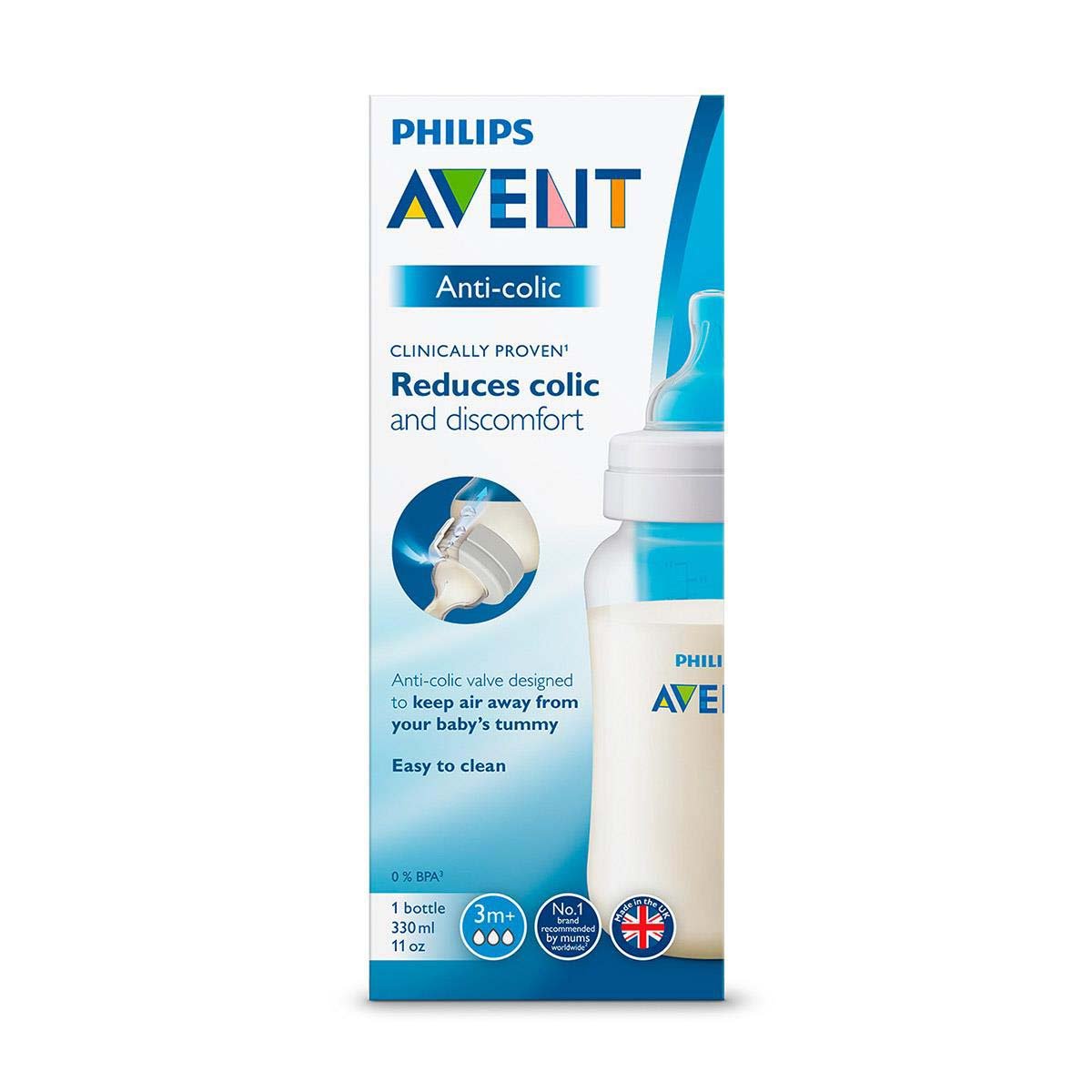 Biberón Anticólicos Philips Avent 330ml Azul