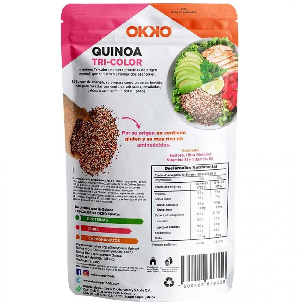 Semillas Quinoa Tricolor Okko 500 G